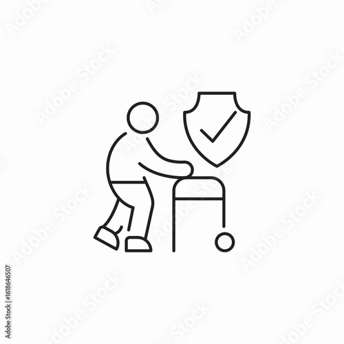 geriatric protecting icon sign vector