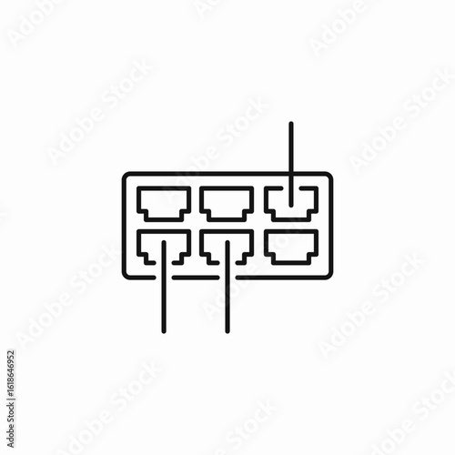 network panel ports icon sign vector
