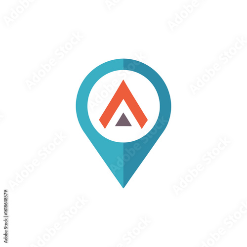 Free Download Vector art of location pin with letter a inside isolated on white background - GFXLoad
