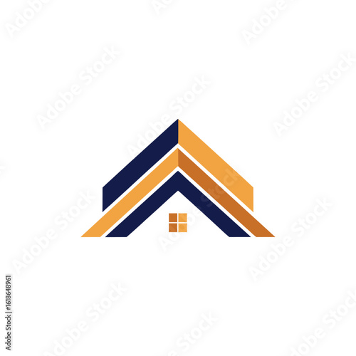Vector art of modern abstract roof icon isolated on white background