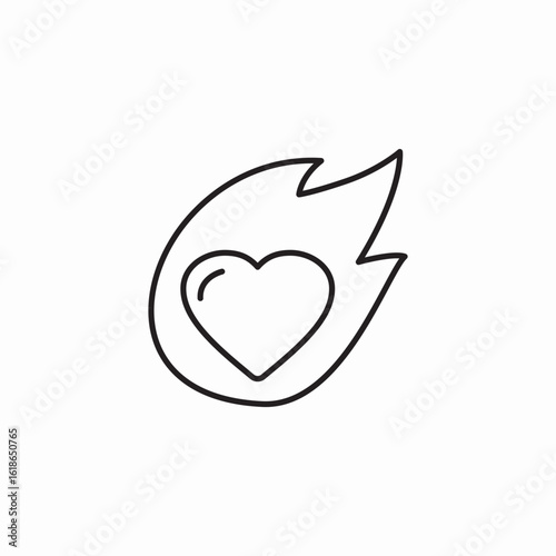flame heart icon sign vector