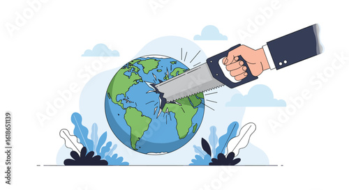 Global economic recession leading to business failure and unemployment worldwide impact
