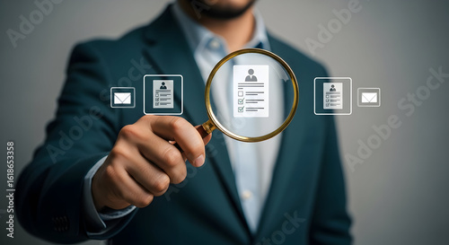 Wallpaper Mural Candidate Selection Process Magnifying Glass HR Recruiting Job Search Employment Torontodigital.ca