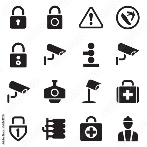 Safety and security icon collection