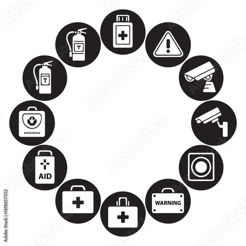 Safety and security icon collection