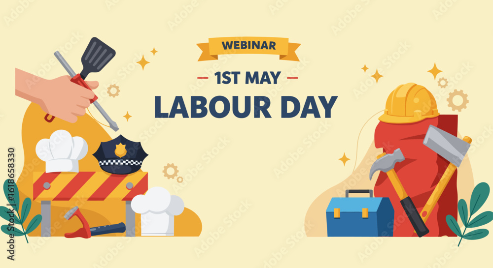 Fototapeta premium Vector banner labour day