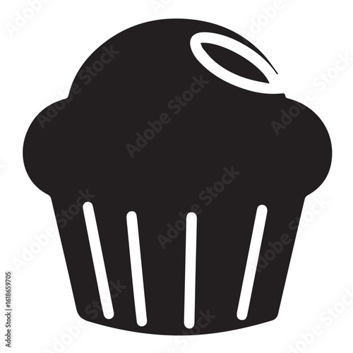 Silhouette Style Vector Minimal Muffin Logo Design – Modern Bakery Graphic Template for Cafe Branding, Pastry Shops, Dessert Packaging, Food Bloggers, and Sweet Business Identity in EPS Format