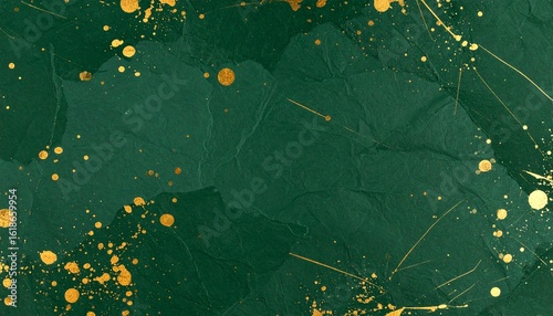 優雅で抽象的な背景素材（金、緑）