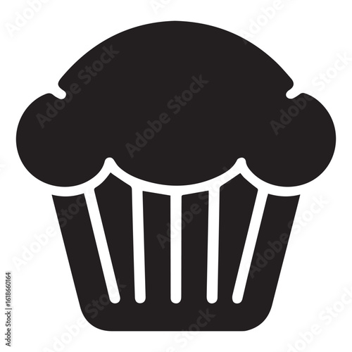 Silhouette Style Vector Minimal Muffin Logo Design – Modern Bakery Graphic Template for Cafe Branding, Pastry Shops, Dessert Packaging, Food Bloggers, and Sweet Business Identity in EPS Format