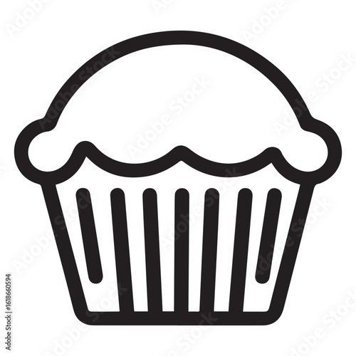 Silhouette Style Vector Minimal Muffin Logo Design – Modern Bakery Graphic Template for Cafe Branding, Pastry Shops, Dessert Packaging, Food Bloggers, and Sweet Business Identity in EPS Format