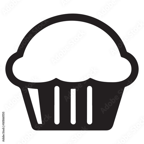 Silhouette Style Vector Minimal Muffin Logo Design – Modern Bakery Graphic Template for Cafe Branding, Pastry Shops, Dessert Packaging, Food Bloggers, and Sweet Business Identity in EPS Format