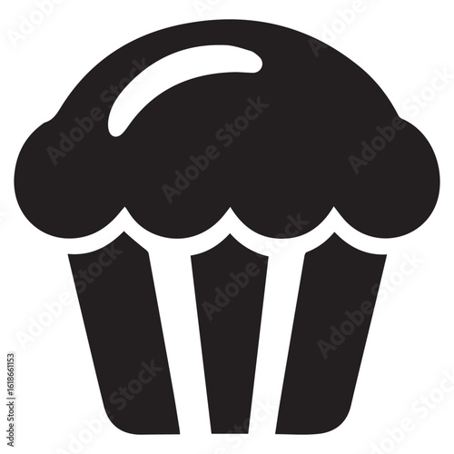 Silhouette Style Vector Minimal Muffin Logo Design – Modern Bakery Graphic Template for Cafe Branding, Pastry Shops, Dessert Packaging, Food Bloggers, and Sweet Business Identity in EPS Format