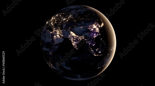 Wallpaper Mural High-resolution satellite view of Earth at night with vibrant city lights Torontodigital.ca