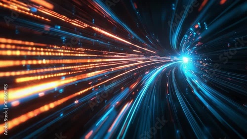 Digital tunnel: A dynamic tunnel of digital data streams, illuminating the path of innovation with streams of light and energy.