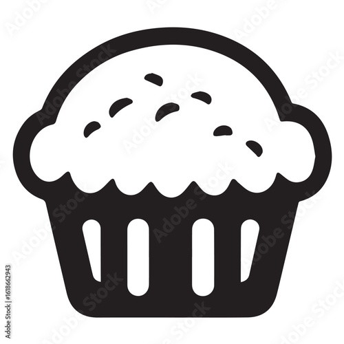 Silhouette Style Vector Minimal Muffin Logo Design – Modern Bakery Graphic Template for Cafe Branding, Pastry Shops, Dessert Packaging, Food Bloggers, and Sweet Business Identity in EPS Format