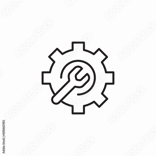 gear wrench tool icon sign vector
