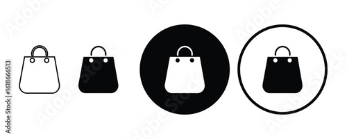 shopping bag icon set vector on white background.  shop, buy, vector, mall, store, merchandise, paper, gift, symbol, retail, fashion, shoppingbag, stuff, eco, silhouette,  symbol.