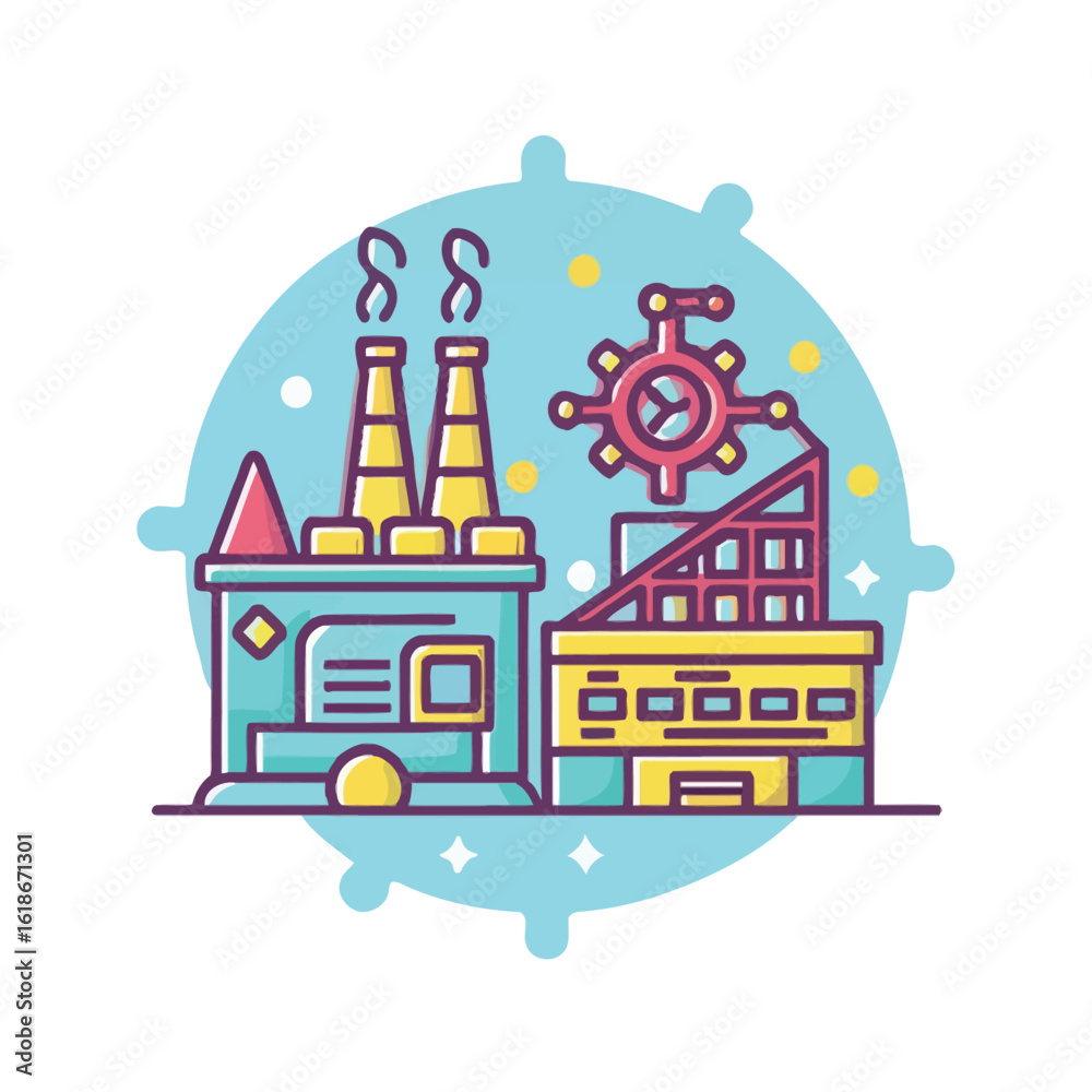 Fototapeta premium illustrations vector construction industry building machine 
