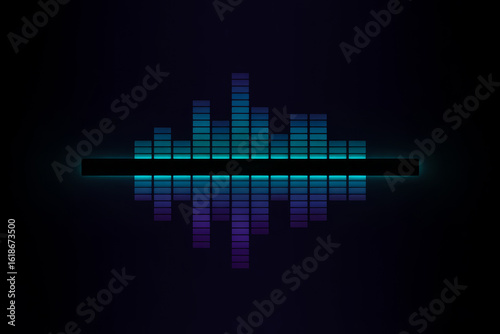 Digital audio equalizer bars with reflection sound
