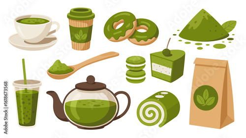 Delicious Matcha Desserts and Drinks Collection Featuring Tea Powder Cake Donuts Macarons and More