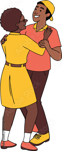 Illustration of kids enjoying a group filming activity with camera equipment, representing childhood imagination, collaboration, and digital storytelling