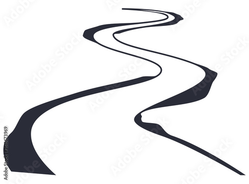 Winding path illustration. Road to success concept