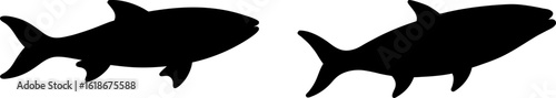 Black shark set, Set of sharks, shark collection, Vector of shark, shark silhouette, black shark isolated on white background