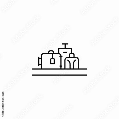 luggage carousel icon sign vector