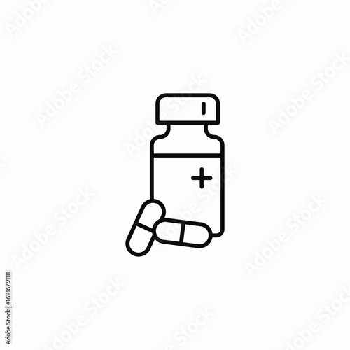 pill bottle icon sign vector