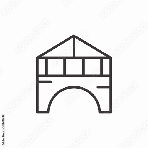 bridge house icon sign vector