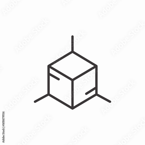 cube dimensions icon sign vector