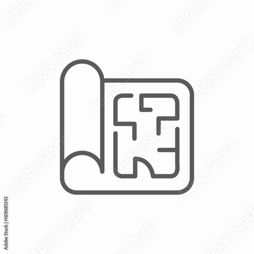 floor plan blueprint icon sign vector