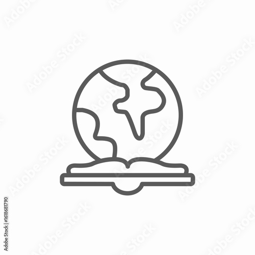 geography study book icon sign vector