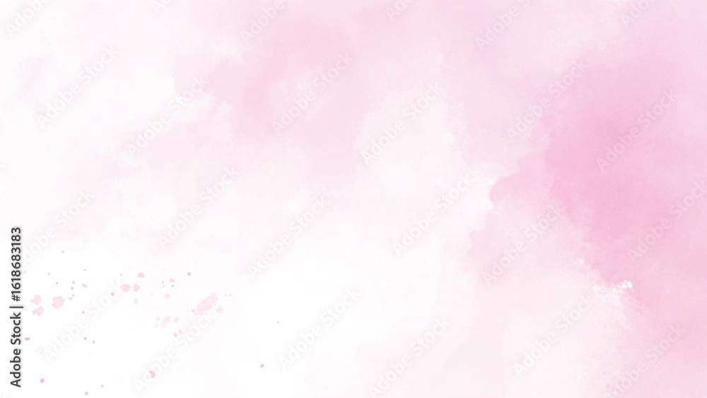 Fototapeta premium Elegant pink watercolor vector art background for cards, flyer, poster, banner and cover design. Hand drawn flower illustration for Valentines Day. Watercolor brush strokes. Rose. Flower backdrop.
