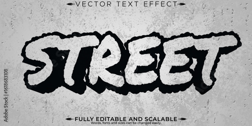 Graffiti text effect, editable spray and street text style
