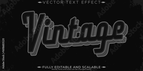 Retro sticker text effect, editable 70s and 80s text style