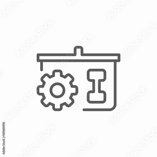mechanical gear plan icon sign vector