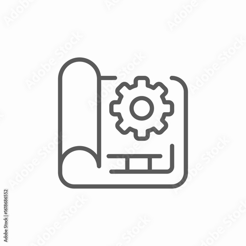 settings blueprint icon sign vector