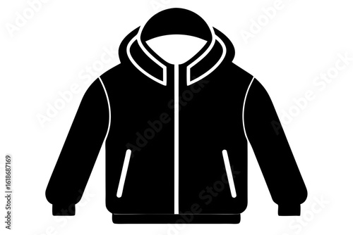 Vector winter coat icon silhouette for seasonal graphics
