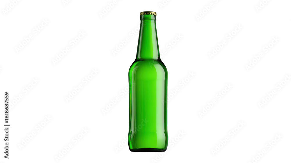 Green glass bottle isolated on a white background, png, transparent Green glass bottle isolated on a white background, png, transparent