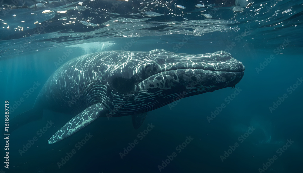 Naklejka premium picture of a whale in the sea