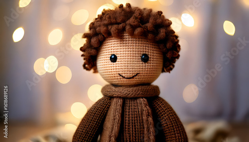 Male wool doll wearing wool clothes