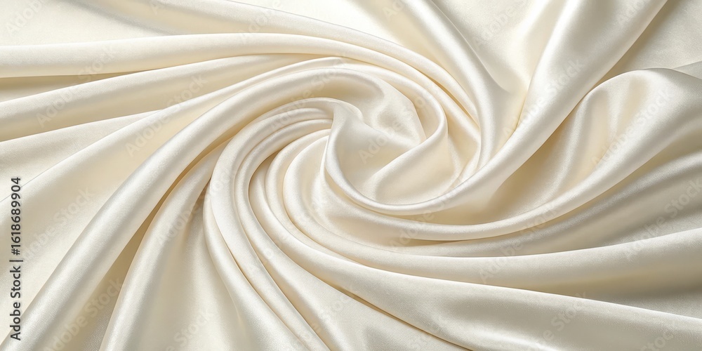 Fototapeta premium Elegant silk fabric background with soft folds and creamy color for fashion design use