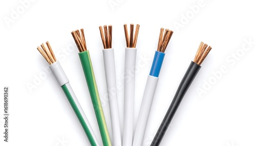 Electrical wires arranged in a fan-like pattern