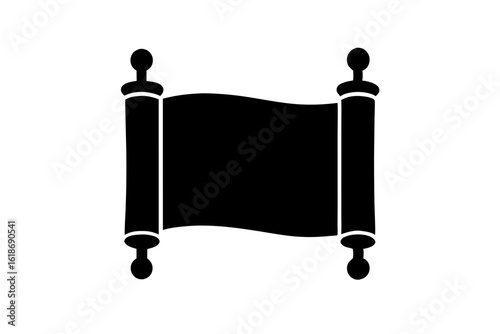 Torah scroll silhouette icon vector for Hanukkah themed artwork