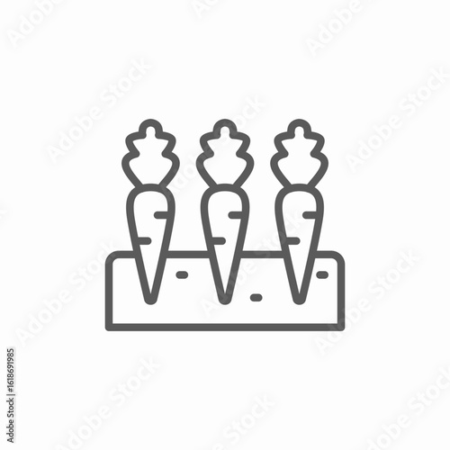 carrot sprout icon sign vector