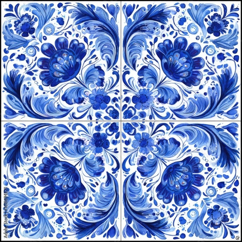 Intricate floral tile pattern