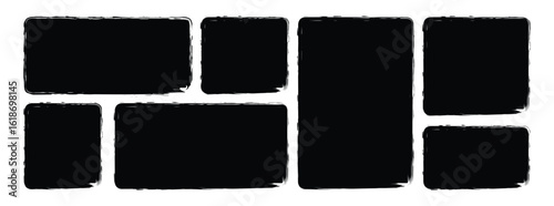 Set of grunge square template backgrounds. squares or rectangular shapes. Grunge squares vector art. Grunge post Stamps Collection. 