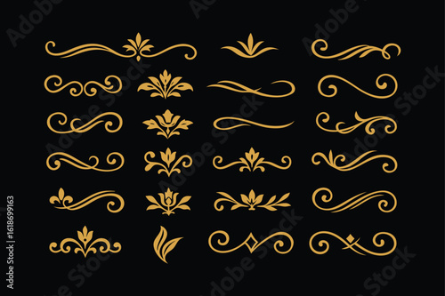 Elegant Golden Divider Ornaments Set