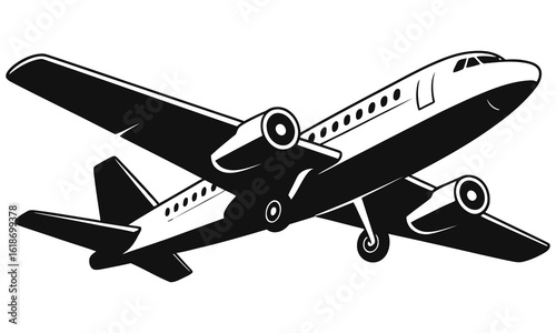 airplane on a white background